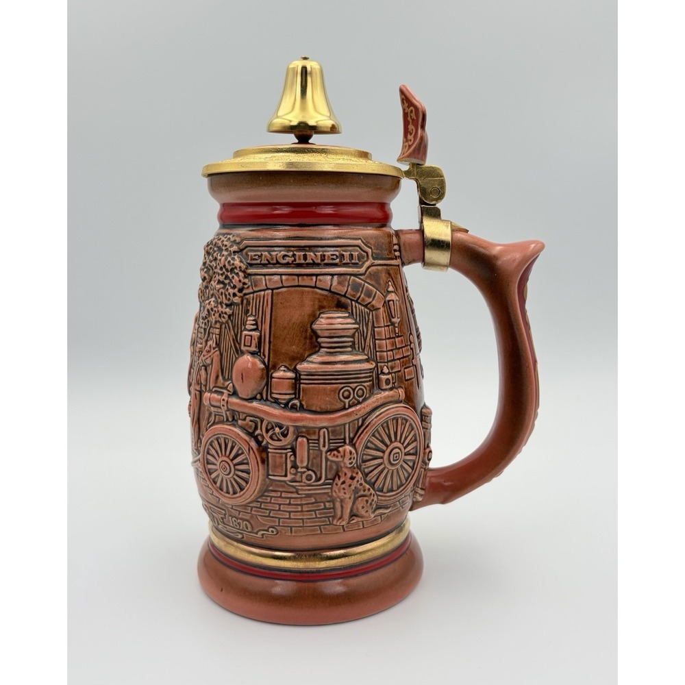 Vintage Avon 1989 Tribute to American Firefighters Collectors Fireman Stein Bell